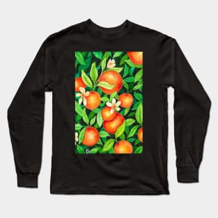 Orange branch watercolor Long Sleeve T-Shirt